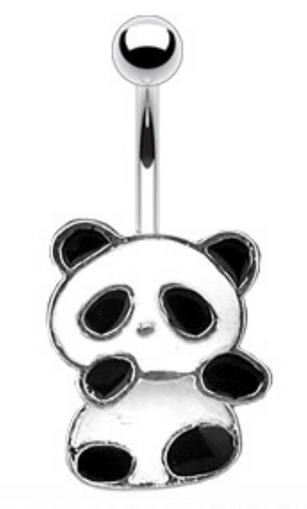 Body Accentz? Belly Button Ring Navel Panda Bear Body Jewelry Dangle 14g