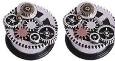 Ear plug Earrings 316L Surgical Steel Steampunk Gears Sold as a pair 9/16''