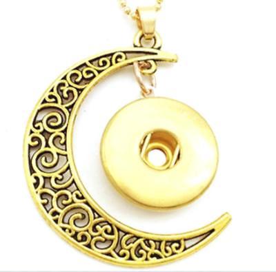 Pendant Interchangeable DIY Ginger Snaps Moon Filigree fit for 18mm Button