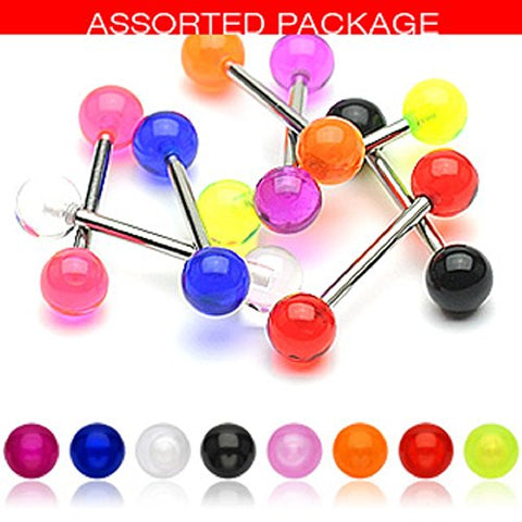 Green Acrylic Tongue Ring 14G green