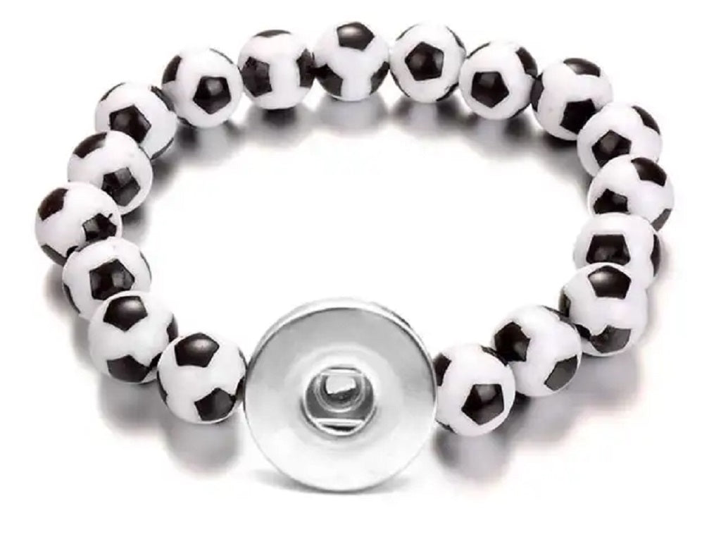 Soccer Snap Button Charm Bracelet Fit 18mm Snap Buttons fit 18mm 20mm snap