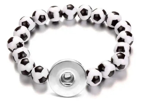 Soccer Snap Button Charm Bracelet Fit 18mm Snap Buttons fit 18mm 20mm snap