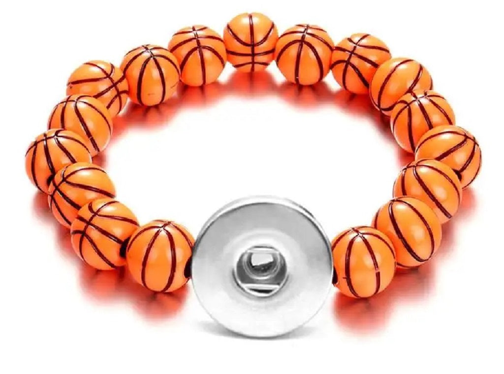 Basketball Snap Button Charm Bracelet Fit 18mm Snap Buttons fit 18mm 20mm snap