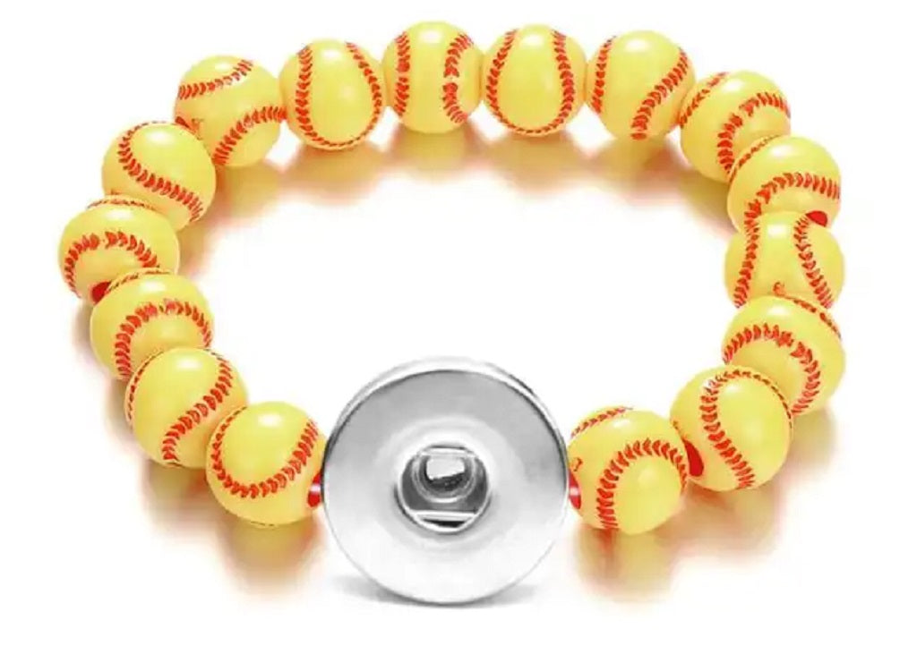 Tennis ball Snap Button Charm Bracelet Fit 18mm Snap Buttons fit 18mm 20mm snap