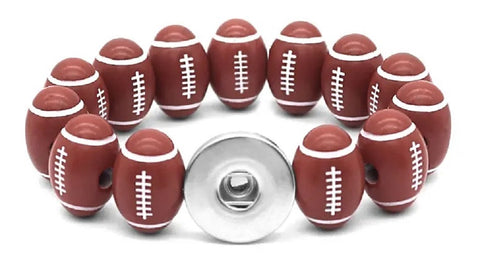Football Snap Button Charm Bracelet Fit 18mm Snap Buttons fit 18mm 20mm snap