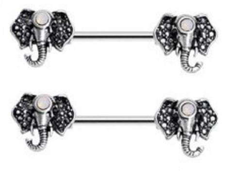 Nipple Ring Bars Elephant Body Jewelry Pair 14 gauge 9/16'''' bar pair