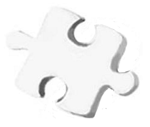 Dermal puzzle piece  316L Surgical Steel Cartilage, Barbell Studs 14g