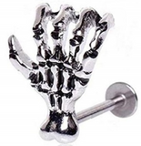 Labret Skeleton hand 316L Surgical Steel Cartilage, Barbell Studs