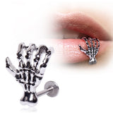 Labret Skeleton hand 316L Surgical Steel Cartilage, Barbell Studs