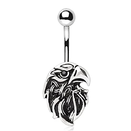 Body Accentz Belly Button Ring Bald Eagle Navel Ring Dangle