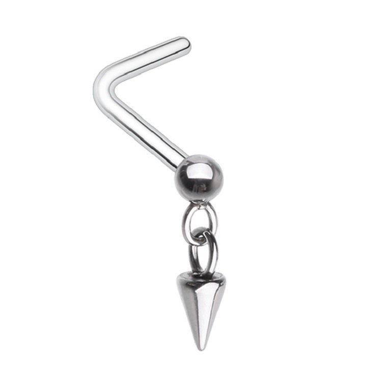 Nose Ring Stud Heart Ball & Chain Spike Dangle top L bend