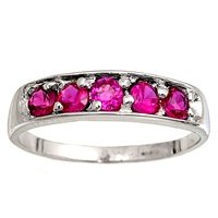 Sterling Silver CZ Ruby pinky ring Size 3