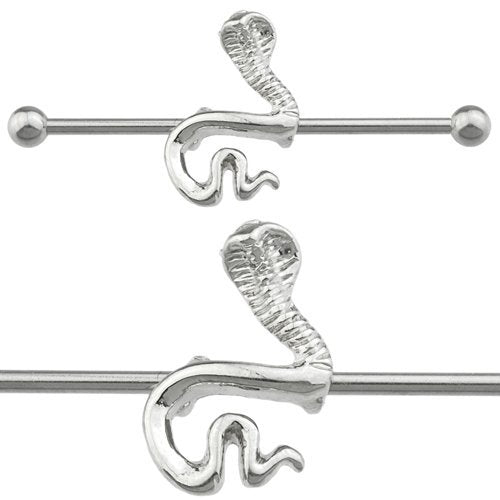 Industrial bar 316L Surgical 14g 38mm-1-1/2" Industrial Barbell 3D Python