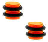 Body Accentz Magnetic Color Acrylic Fake Ear Plug with O-Rings 0 Gauge Look