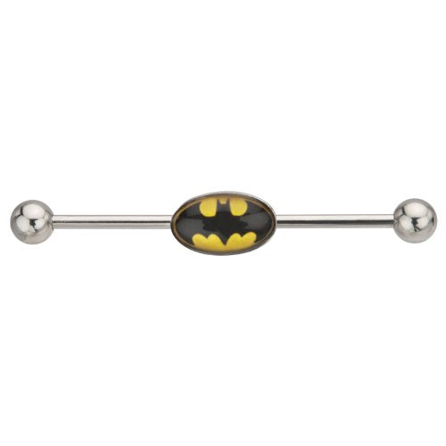 316L Surgical Steel Batman 14g 1 1/2" Industrial Bar Barbell Body Accentz&reg; jewelry