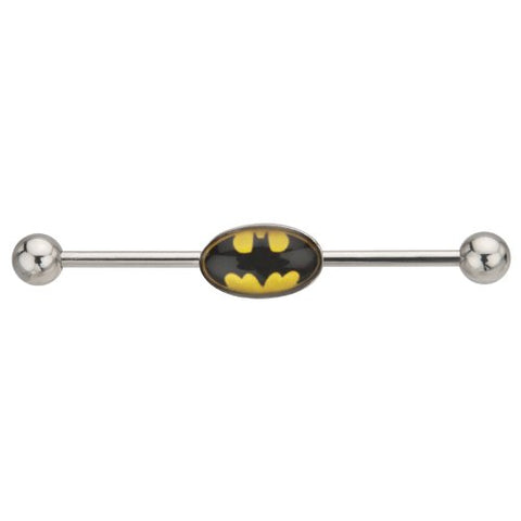 316L Surgical Steel Batman 14g 1 1/2" Industrial Bar Barbell Body Accentz&reg; jewelry