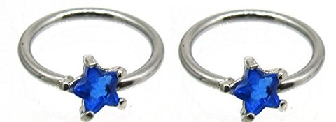 Nipple Ring Star Captive Bead Body Jewelry Pair 14 gauge