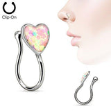Glitter Heart Non-Piercing Nose Clip Nose ring Stud   sold individually