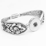 7 Style 18mm flower feathers Retro snap button bracelet for women  18mm braceletflower snaps