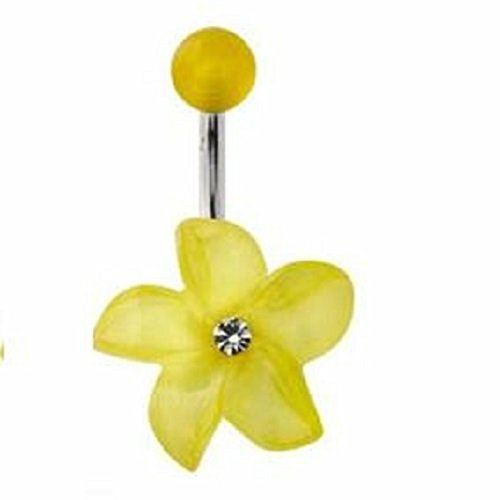 Belly Buton Ring 316L, Acrylic, Flower, Navel Rings
