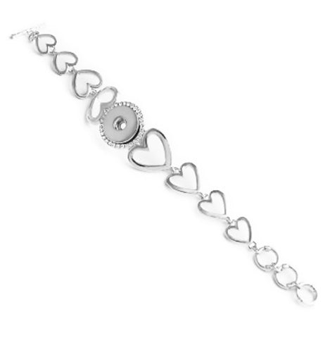 18mm Crystal snap button jewelry Bangle Bracelet Love you to the moon Heart Free