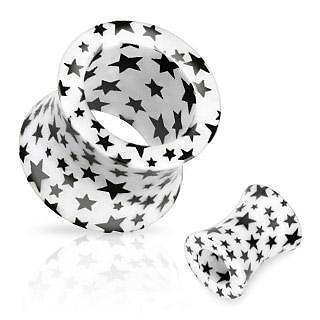 All UV Star Galaxy Printed Double Flared Acrylic Hollow Plug 1/2" [Jewelry]