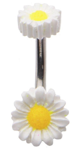 Belly Button Ring Navel In N Out Split Flower 316L surgical steel 14 Gauge