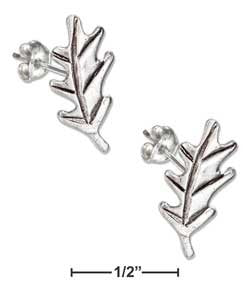 Sterling Silver Mini Oak Leaf Earrings On Posts
