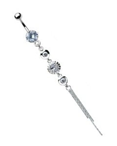 Belly button ring 4-Round CZ Vintage Navel Body Jewelry