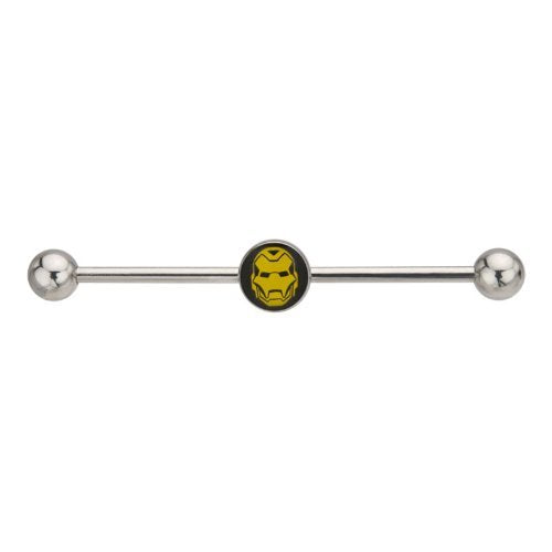 316L Surgical Steel, Iron Man, Industrials Industrial Bar Barbell 1 1/2" Body Accentz&reg; jewelry sold individually