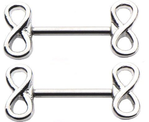 Nipple Ring Bars 2 pc 14g 9/16  Infinity Knot Sign barbell