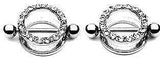 Nipple Ring Bars CZ Circle of Love Body Jewelry Pair 14 gauge 5/8" [Jewelry]