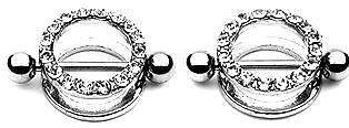 Nipple Ring Bars CZ Circle of Love Body Jewelry Pair 14 gauge 5/8" [Jewelry]