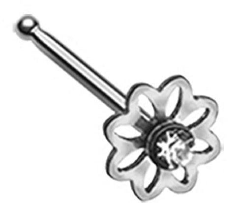 Body Accentz Nose Ring Rainbow Flower Icon Nose Stud 20g…