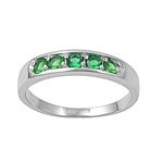 Sterling Silver CZ Emerald pinky ring Size 4