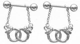 Nipple Shield Rings barbell barbells Handcuffs sold as a pair 14 gauge