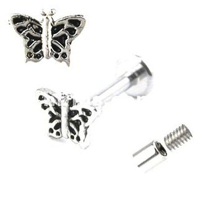 Butterfly Labret Monroe lip tragus body jewelry piercing bar Ring Rings 14g