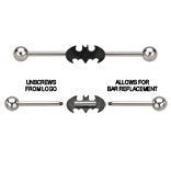 316L Surgical Steel Batman 1 1/2" 14g Industrial Bar Barbell Body Accentz&reg...