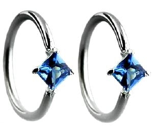 Body Accentz&reg; Nipple Ring Diamond Shape Captive Bead Body Jewelry Pair 14 gauge - Sold as a pair