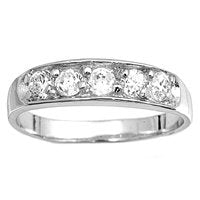 Sterling Silver CZ pinky ring Size 4