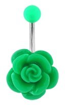 Body Accentz&reg; Belly Button Ring Navel Flower Body Jewelry Dangle 14g 3/8"