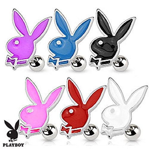 Playboy Bunny 316L Surgical Steel Cartilage/Tragus Barbell