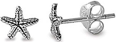 STERLING SILVER Silver Stud Earrings - Starfish