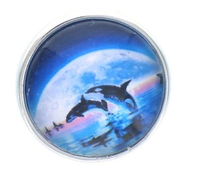 18mm Snap Charms Buttons Interchangeable Jewelry Dolphins Ocean