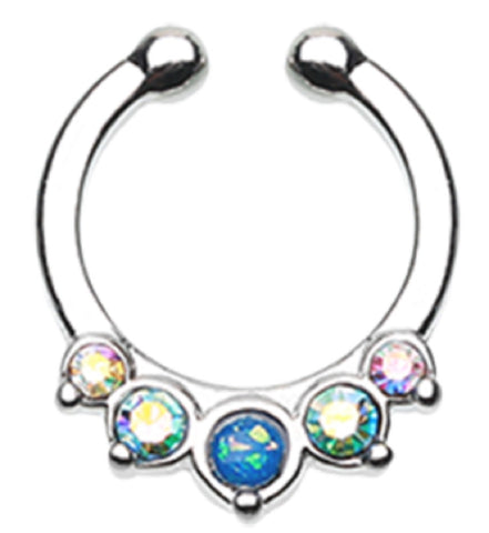 Classic Opal Precia Fake Septum Clip-On Ring