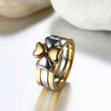 Fashion Clover Stainless Steel Ring For Women Charm Jewelry