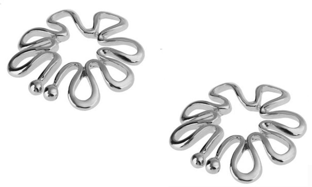 Nipple Ring Non Pierce Flower Shield - Surgical Steel - Barbell Piercing