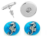 Round Earring Post Stud W/Stoppers Fits Metal Snap Press Buttons uses 18mm button RN