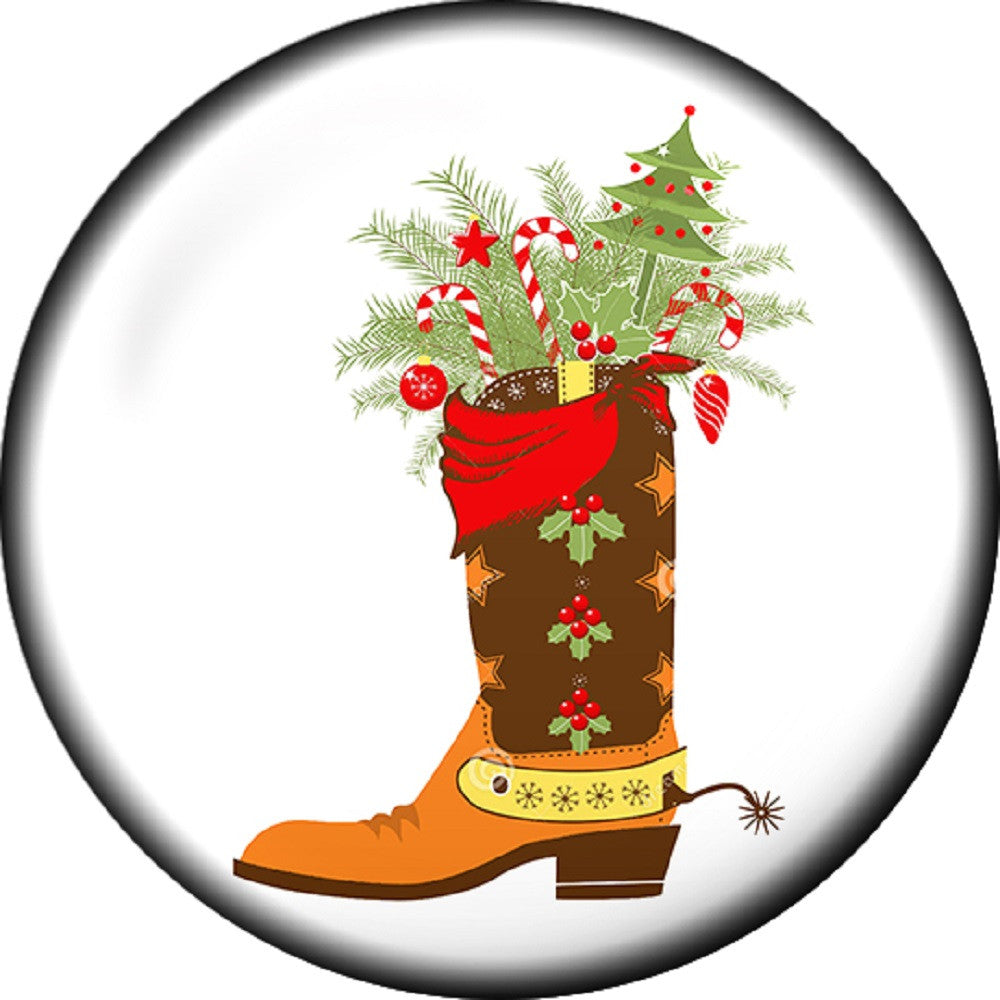 Snap button Christmas Boot Holiday 18mm Cabochon chunk