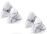 Earrings Rings Fake Acrylic Stone Pattern 316L Surgical Steel Cheater Barbell 16 gauge - Sold as a pair